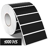 Meitaat Black Rectangle Color Coding Labels 3 × 1 Inches, Self-Adhesive Writable Waterproof Vinyl Blank Sticker Roll for Office Home School Business 1000 PCS