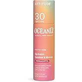 ATTITUDE Oceanly Tinted Lip Balm with SPF 30, EWG Verified, Plastic-Free, Broad Spectrum UVA/UVB Protection with Zinc Oxide, Vegan, Unscented, Terracotta, 0.3 Ounce