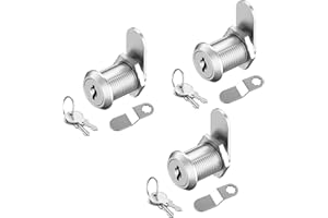 Jayseon 3 Pack Cabinet Locks with Keys, RV Cam Lock Keyed Alike 7/8", Mailbox Lock Replacement for File Drawer Toolbox RV Storage Door, Zinc Alloy