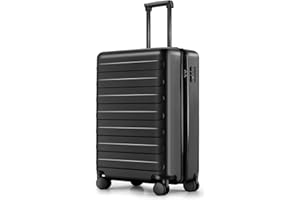 NINETYGO Carry On Luggage 22x14x9 Airline Approved, 20 Inch Luggage with Smooth Spinner Wheels, Lightweight, Hard Shell PC Suitcase Carry-On, Travel Luggage, TSA Approved (Black, Rhine Basic)