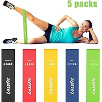 Letsfit Resistance Loop Bands, Resistance Exercise Bands for Home Fitness, Crossfit, Stretching, Strength Training, Physical Therapy, Natural Latex Workout Bands, Pilates Flexbands, 12" x 2"