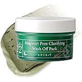 AXIS-Y Mugwort Pore Clarifying Wash Off Pack - Face Exfoliator Targets Clogged Pores, Whitehead & Blackhead Remover - Vegan Korean Skin Care Glass Skin Clay Mask - 3.38 fl. oz.