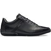 BOSS Men's Saturn Lowp Leather Trainers with Odour Neutralising Inner Lining Size