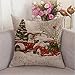 UOOPOO Red Truck Tree Christmas Sofa Home Decoration Cotton Linen Pillow Cover Square 18 x 18 Inches
