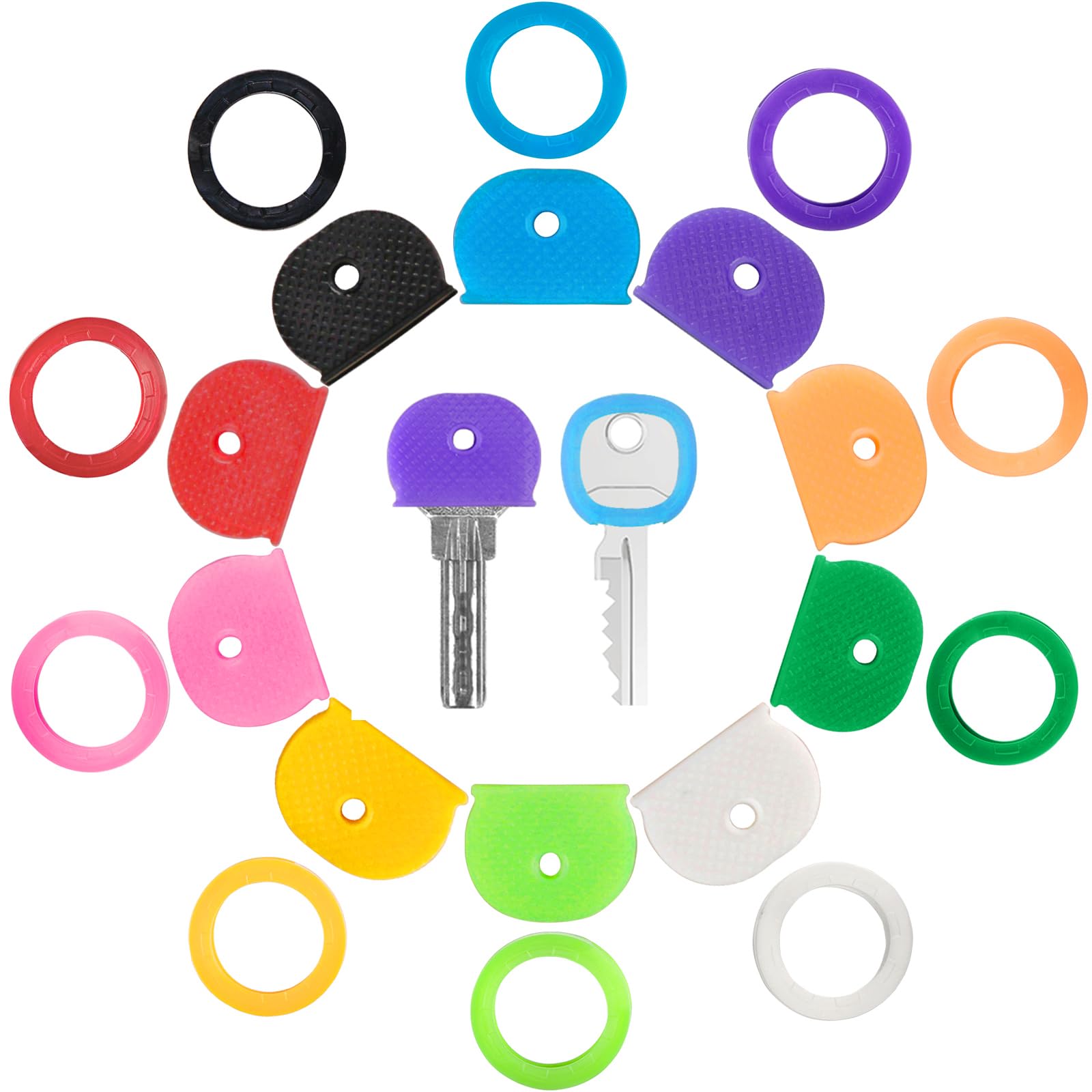Mua 20 Pack Key Color Caps Covers Tags, Soft Rubber Key Identifiers ...