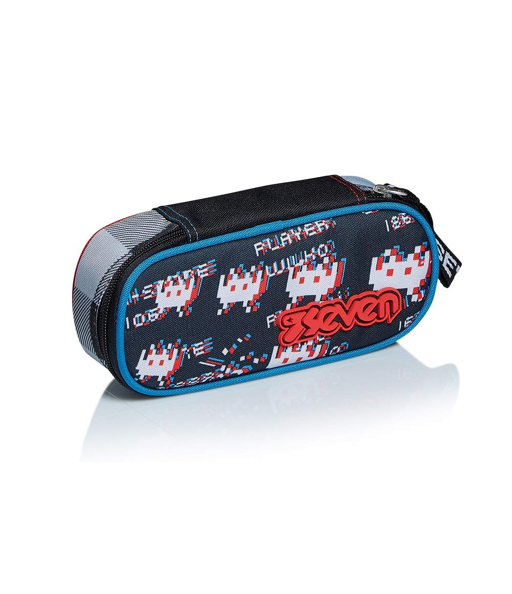 Seven Pencil case - Pen bag, multicolor, Box for Stationery, Pen Pouch for Teen Girls and Boys, Perfect for School Supplies, tartan, SPACE CHECK — image 1