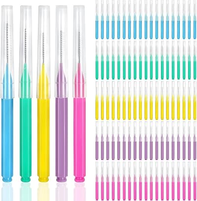 ZGTS 100Pcs Interdental Brush Tooth Picks Dental Floss Head Braces Clean Tool