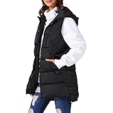 Allegra K Women's Puffer Vest Hooded Sleeveless Long Parka Winter Thicken Down Jackets with Pockets
