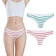 Hot Cute Japanese Style Blue&pink Stripe Panties Bikini Cosplay Cotton Underwear Blue/Pink (Thong? Free Size