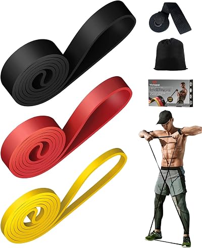 Victoper Resistance Bands 3-Piece Set with Door Anchor Storage Bag