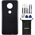 Sunways Glass Battery Door with Adhesive Replacement for Motorola Moto G7 XT1962-4 XT1962 Ceramic Black