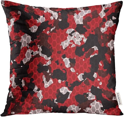 Amazon Com Emvency Throw Pillow Cover Abstract Red Black And