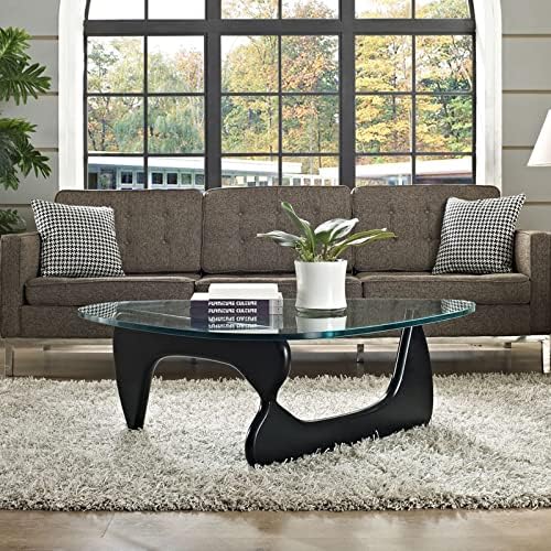 Noguchi Table Triangle Glass Coffee Table Vintage Glass End Table