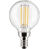 Satco 4-Watt LED E12 Light Bulb, 2700K, 15000 Hour Rating, Dimmable