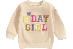 Kayotuas Cute Birthday Shirt for Toddler Baby Boy Girl Crewneck Sweatshirt Letter Print Long Sleeve Pullover Top Fall Clothes