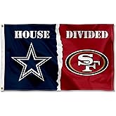 Cowboys and 49ers House Divided Flag Rivalry Banner