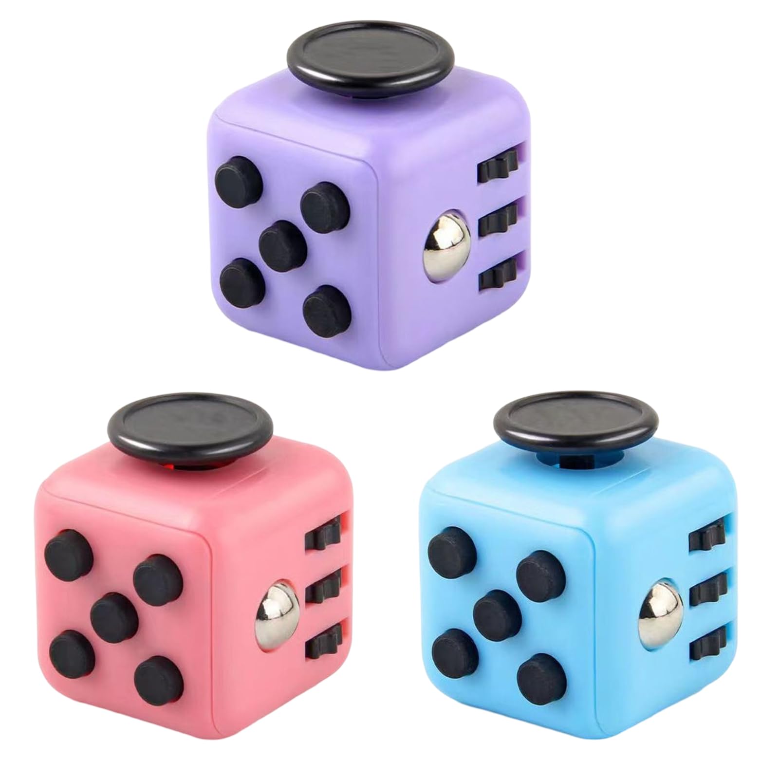 3 Pcs Fidget Toys Cube Toy, Anti-Stress Toy Anti-anxiety Toy Sensory Toys Killing Time Finger Toy Stress Relieve Toys, Perfect for Classroom Office Home Toy Gift