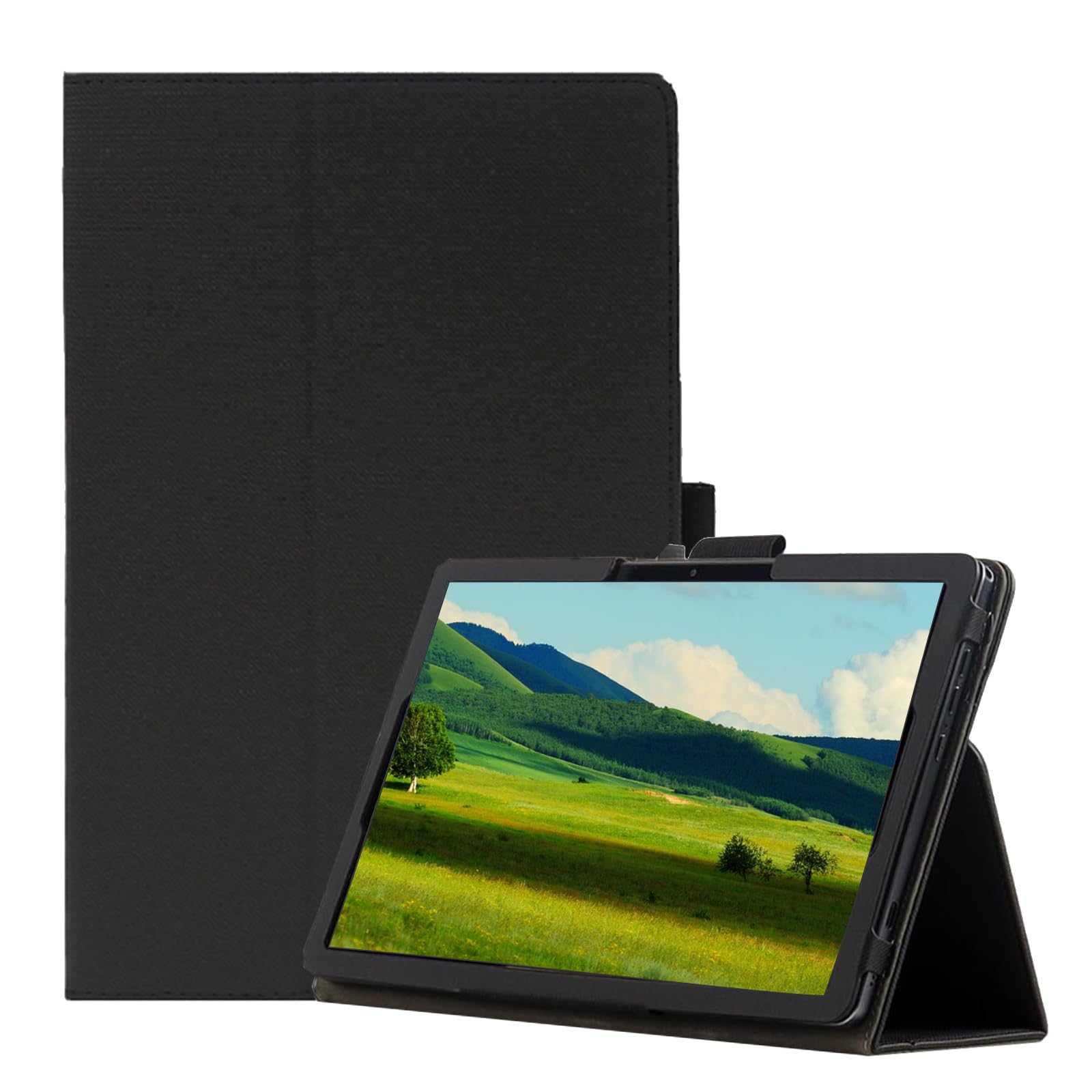 elfofle Case for DOOGEE T20 Mini Android 13 Tablet, Premium PU Leather Folio Folding Stand Protective Case Cover,Black