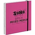 SoHo Urban Artist Brick Sketchbook Journals for Sketching, Drawing, Colored Pencils, Graphite, and More - Mixed Media 5.5"x5.5" (200 GSM, 40 Sheets)