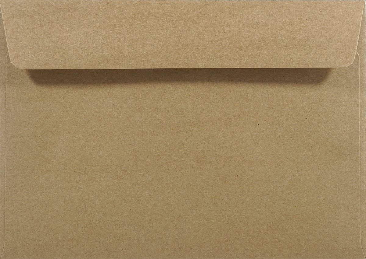 Netuno 25 Large Brown Kraft envelopes C5 162 x 229 mm 6.4 x 9 in 100gsm Natural Kraft Paper Envelope Vintage envelopes for A5 Letters Wedding Invitations Greeting Cards documents Postcards