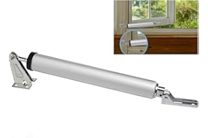DLUNO Screen Door Closer Kit, Adjustable Air Storm Door Closer Medium Storm Door Closer Touch 'n Hold Smooth Opening Feature and Closing Movement (Silver)
