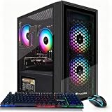 STGAubron Gaming PC Computer Desktop, Intel i7 Xeon E5, Radeon RX 550 4G, 16GB RAM, 512GB SSD, WiFi, BT 5.0, RGB Fan x3, Windows 11 Home, Gaming Computer Tower for Gamer,Streaming