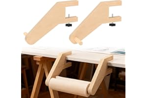 18'' Craft Paper Roll Holder for Tabletop Mount, Fits Table 0.79-1.97'' and 5'' Thick Rolls, Adjustable Clamp-On Paper Roll D