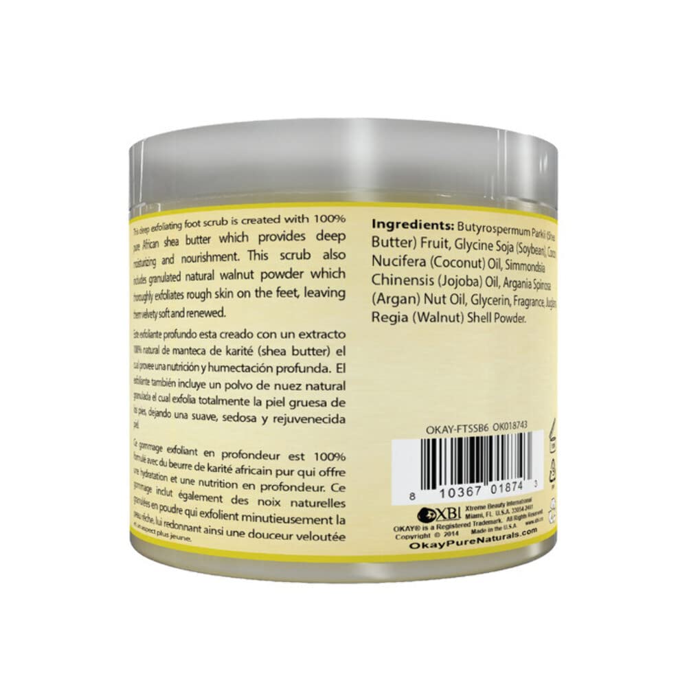 Okay **ALL NATURAL** Shea Butter Foot Scrub 6oz / 177ml