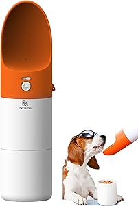 3 in 1 Dog Food and Water Bottles for Walking,Detachable Combo Cup Dogs Bottle,Cats Travel Bottle, Portable Pet Bowl Container with Drinking Feeding Hiking Dispenser, Outdoor Puppy