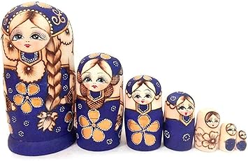 Amazon Co Jp ロシアの入れ子人形7伝統的な黄色のスタイルのマトリョーシカ人形 ロシアで手作りされた木のおもちゃ7個 Excellent おもちゃ