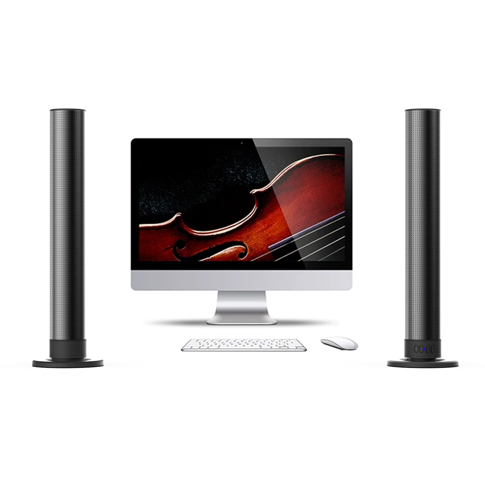 Sxhlseller 40W Soundbar for TV with Subwoofer | 3D Stereo Surround Sound System | Bluetooth 5.3 Wireless Detachable Speakers | Compatible with Fiber Optic AUX USB-C for Home Theater & Computer