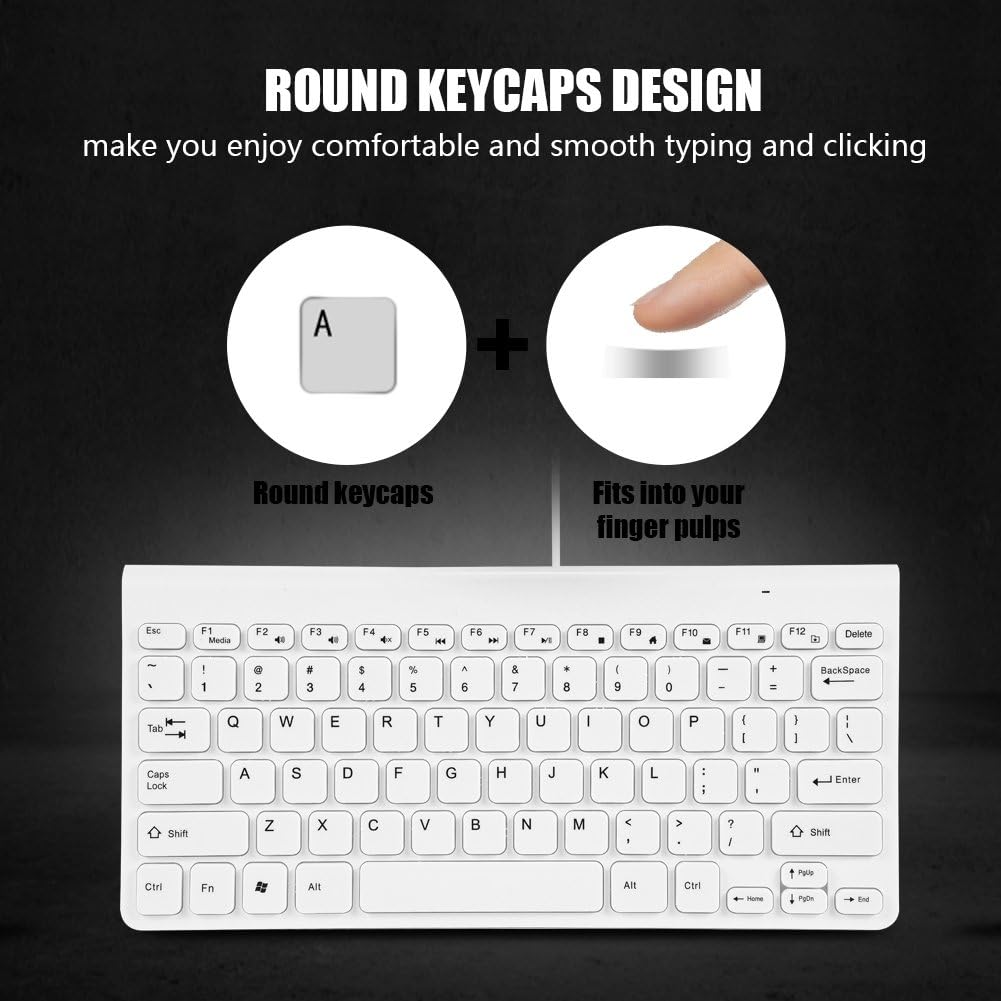 Wired Keyboard Mouse Set, Portable Ultra Slim USB Multimedia Games Office Keypad and Mice Combo - Image 5