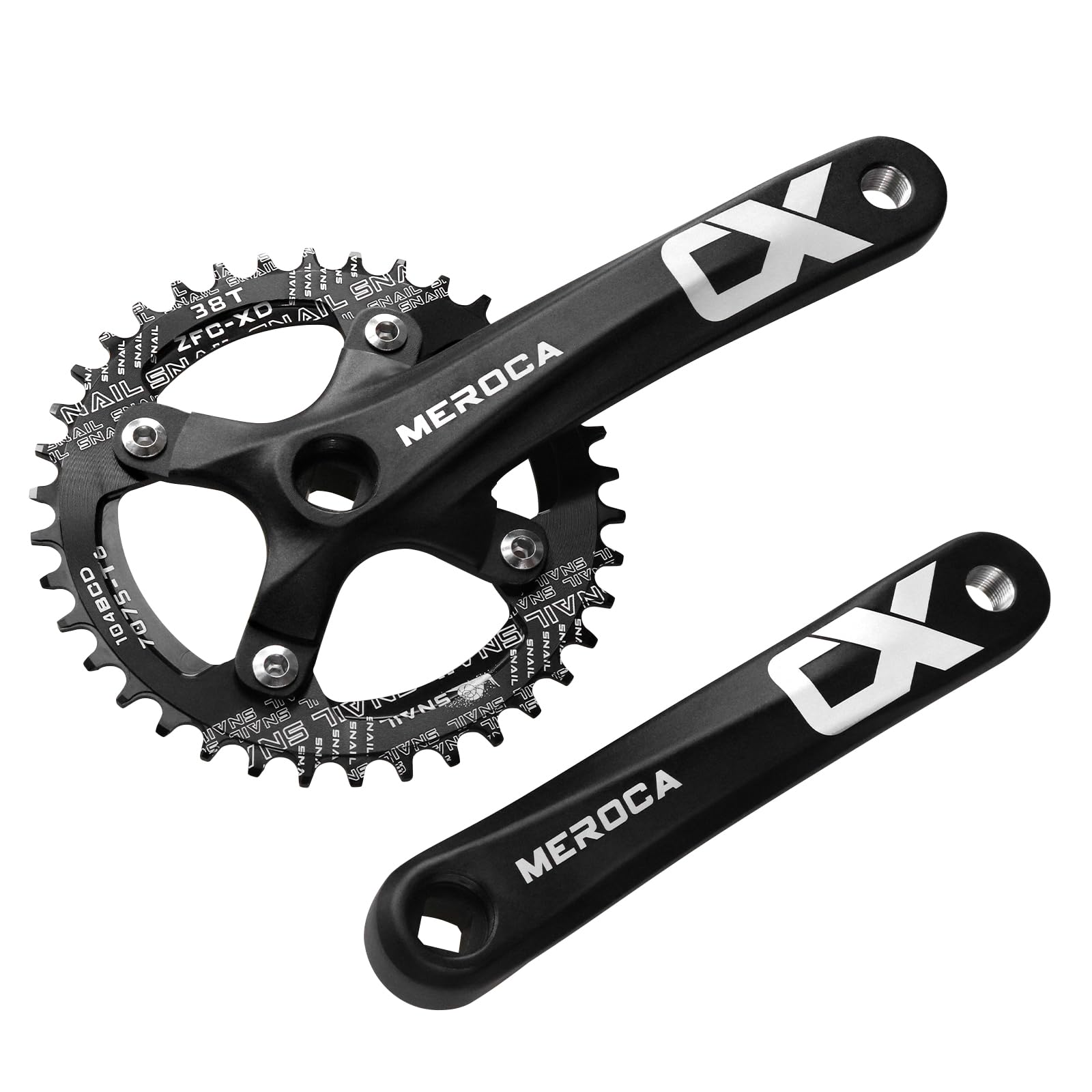 ZTZ Mountain Bike Crankset, MTB Square Taper Crankset with 170mm Arm 104 BCD,Compatible with Single Speed Bicycle and 8/9/10/11 Speeds Optional 32T/34T/36T/38T