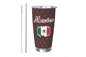 Laohuui Mexico Soccer Insulated Tumbler Coffee Mug Travel Stainless Steel Cup 20Oz for Soccer Fans Gifts