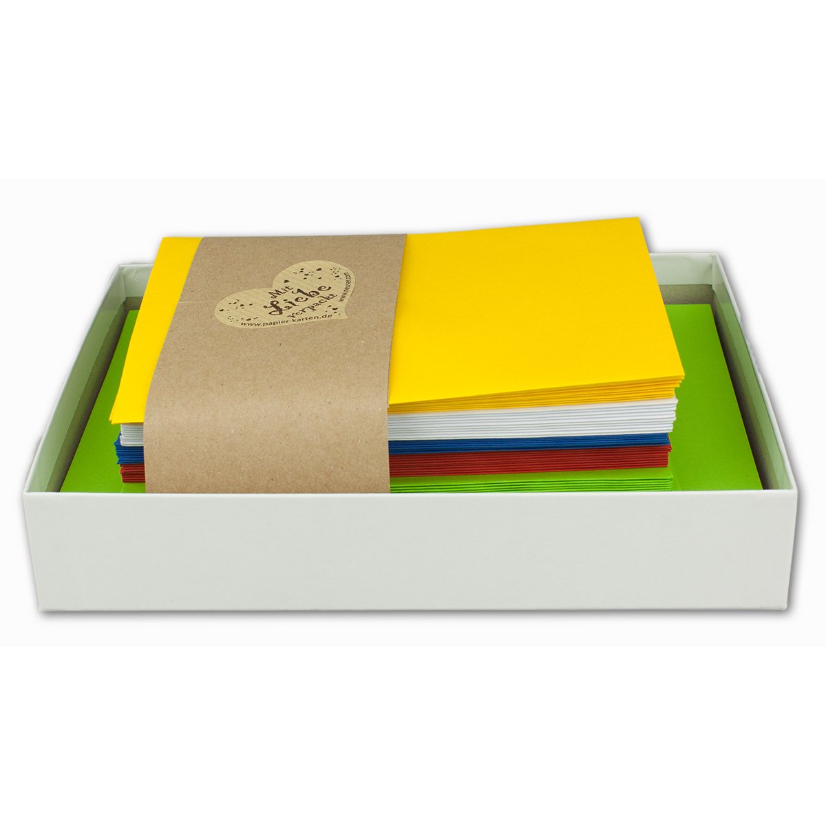 FarbenFroh by GUSTAV NEUSER 25 x Coloured Folding Cards Blank with Envelopes and Inserts in DIN B6 – Summer Colours