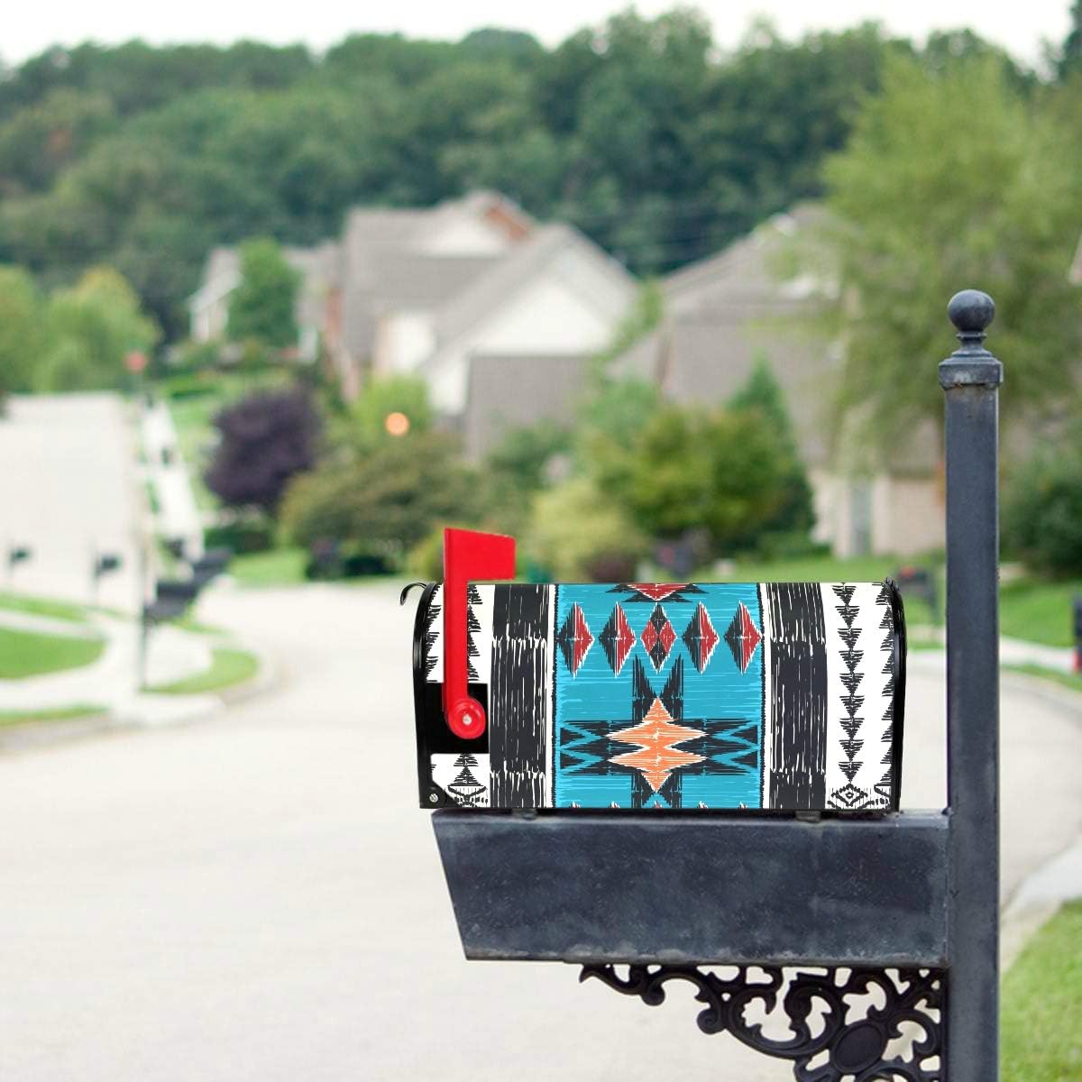 Diseño de Arte Abstracto Multicolor Puplar World Mailboxes Wraps