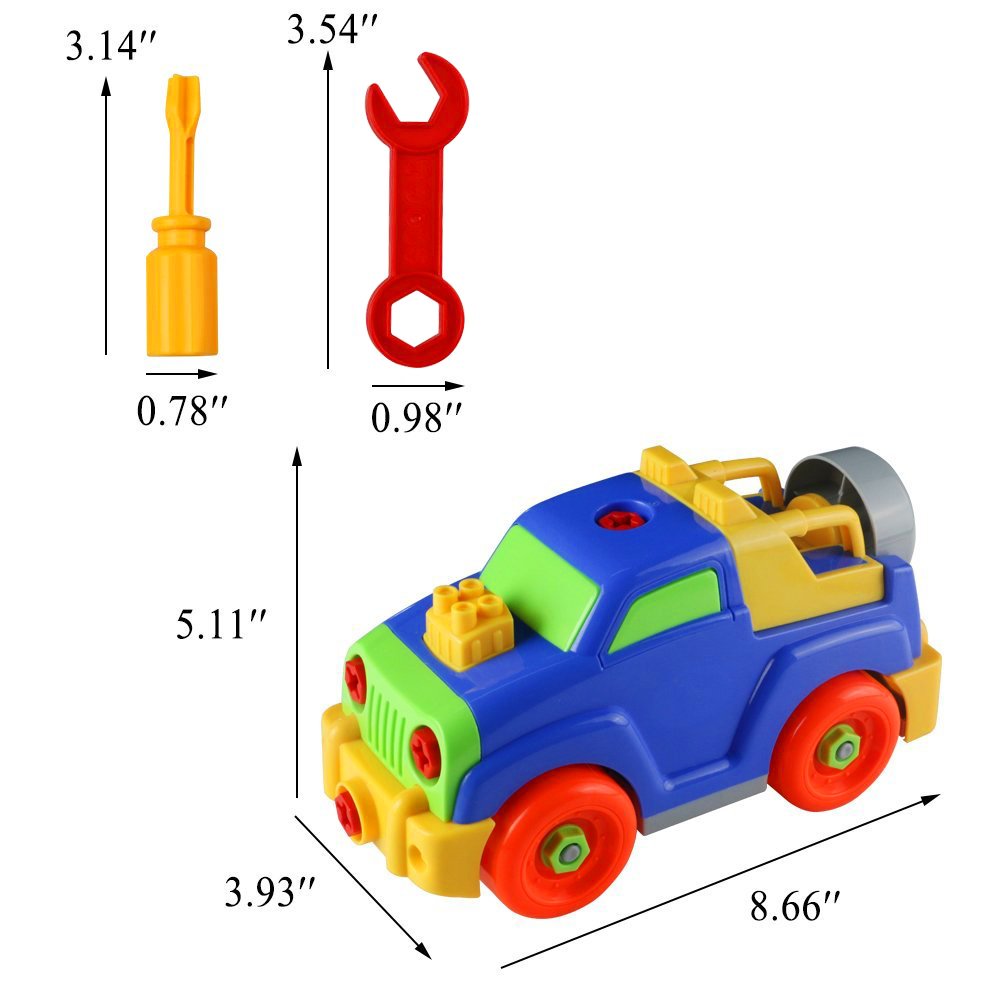 Take Apart Toys Race Car Jeep Toy Build Your Own Car Assembly Puzzle Toy Great Gift for Kids 27 PCS