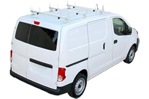 AA-Racks Model X202 Steel Van Roof Rack Cross Bars Fits 2013-On NV200/ 2014-On Transit Connect/ 2013-2017 City Express, 3 Bar 50'' - White