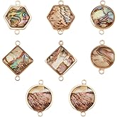 BENECREAT Abalone Shell Charms, Paua Shell Pendant Shell Charms for Jewelry Making