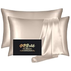 Silk Pillowcase 2 Pack, Natural Mulberry Silk