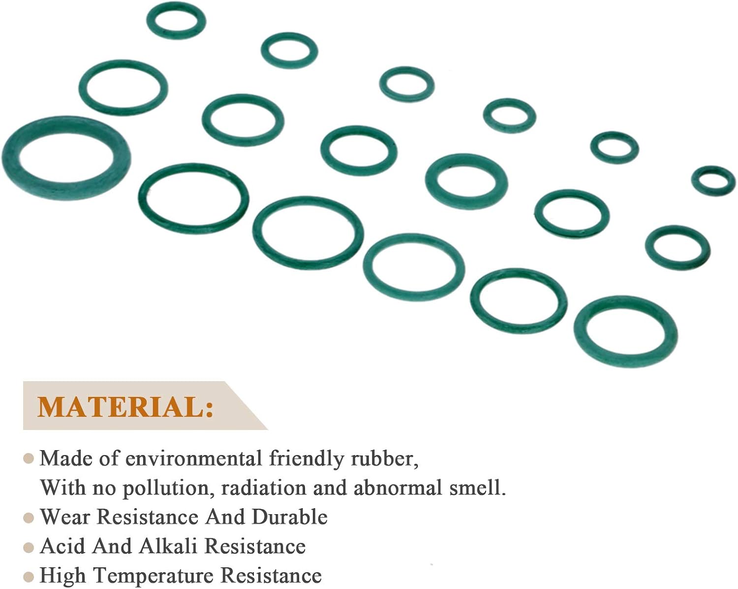 Rubber O Rings Assortment Set 270Pcs,18 Sizes Gasket Washer Seals, for Air Conditioning Car Auto Repair with 1 Valve Core Removal Tool(Green): Automotive