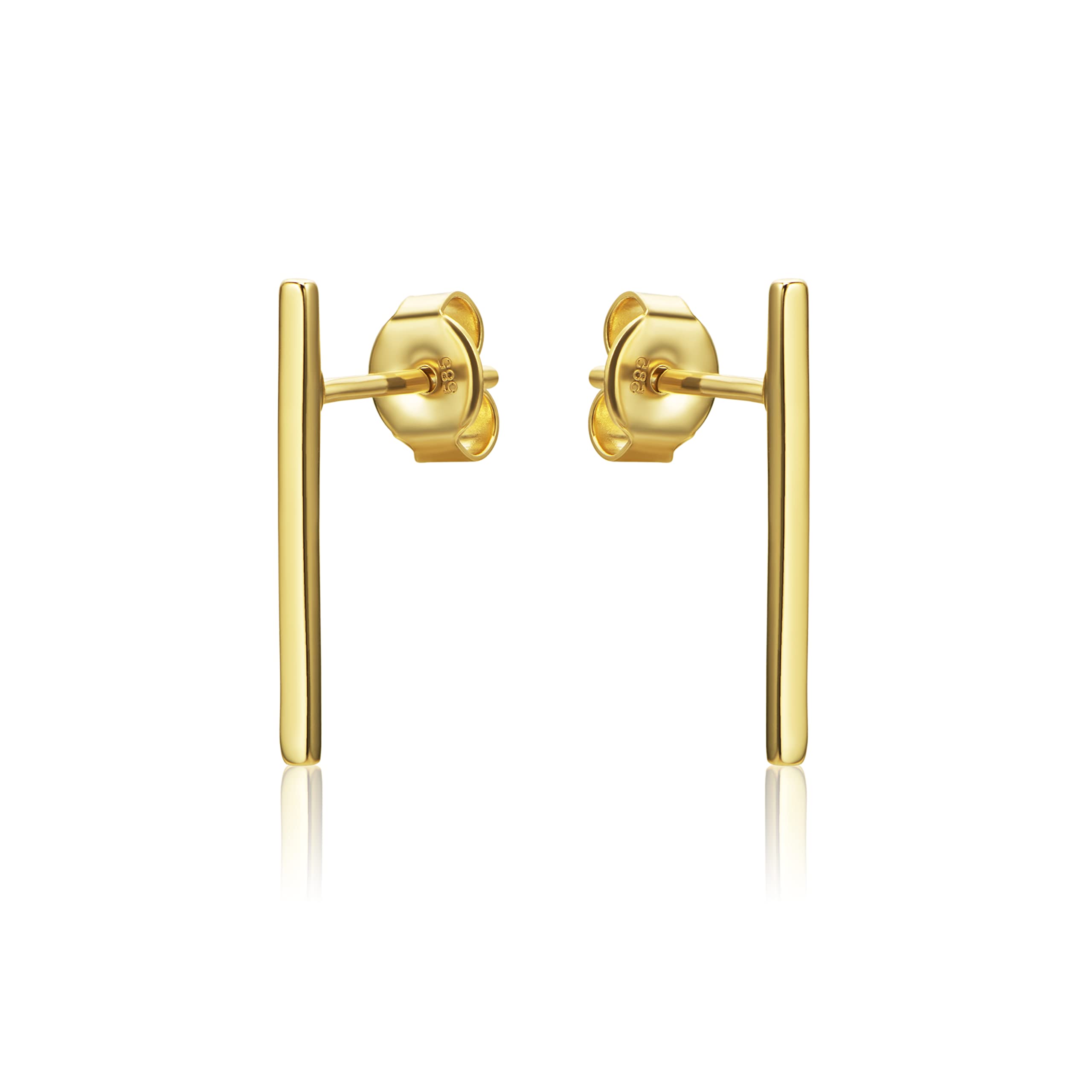 14ct Small Bar Stud Earrings. 585 Yellow Gold