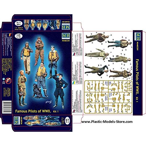 Master Box Models 1/32 "Famous Pilots of WWII" Part 1 - 6 Figures Set with Biographies Leaflet