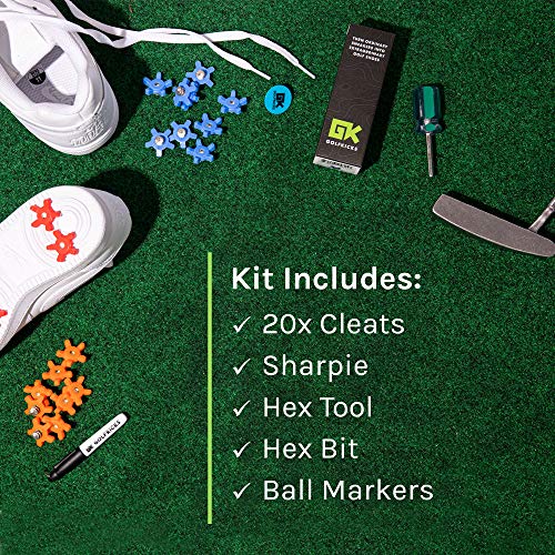 Golfkicks Golf Traction Kit for Sneakers with DIY Golf Spikes Add