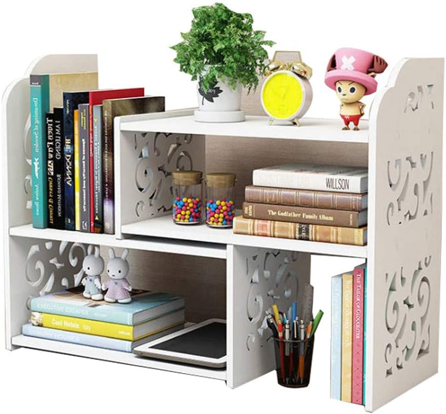 Small Bookshelf for Desktop Storage, Mini Narrow Desk Dresser White Versatility Organizers for Women, Kids, Men for Cute Office Decor Accessories: Kitchen & Dining