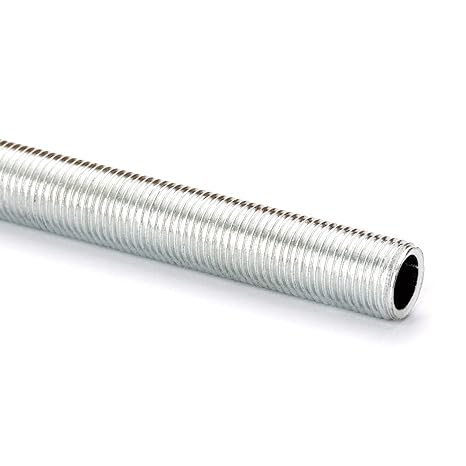 Gewinderohr M10x1 Eisenrohr 1 Meter Lampen- Leuchtenrohr Rohr verzinkt 1m 100 cm