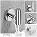 VELIMAX SUS304 Stainless Steel 4-Piece Bathroom Hardware Accessories Set Wall Mounted Towel Bar Polished Chrome Towel Rack Set - Robe Hook, Toilet Paper Holder, Towel Ring, 23