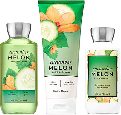 Bath & Body Works Cucumber Melon 3pc Gift Set Body Cream Shower Gel Lotion