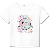 Dvenki Girls’ Graphic Tees - Gymnastics Theme, Roller Skating & Butterfly Shirts Smiling Face Print Casual Top Size 6-18