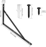 HAOCHEN Heavy Duty Triangular Shelf Brackets 8 pcs 300x190mm Black view 2